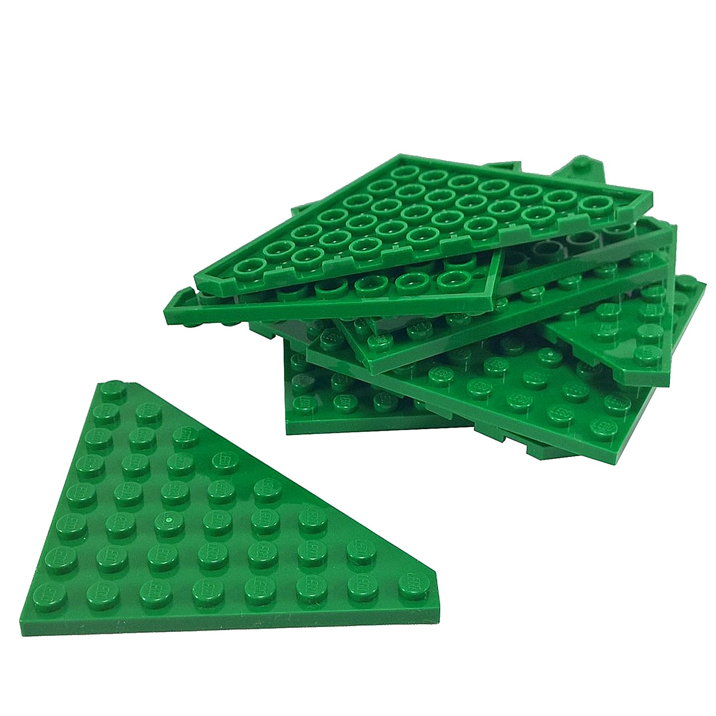 LEGO Wedge Plate 8 x 8 Cut Corner part 30504 green