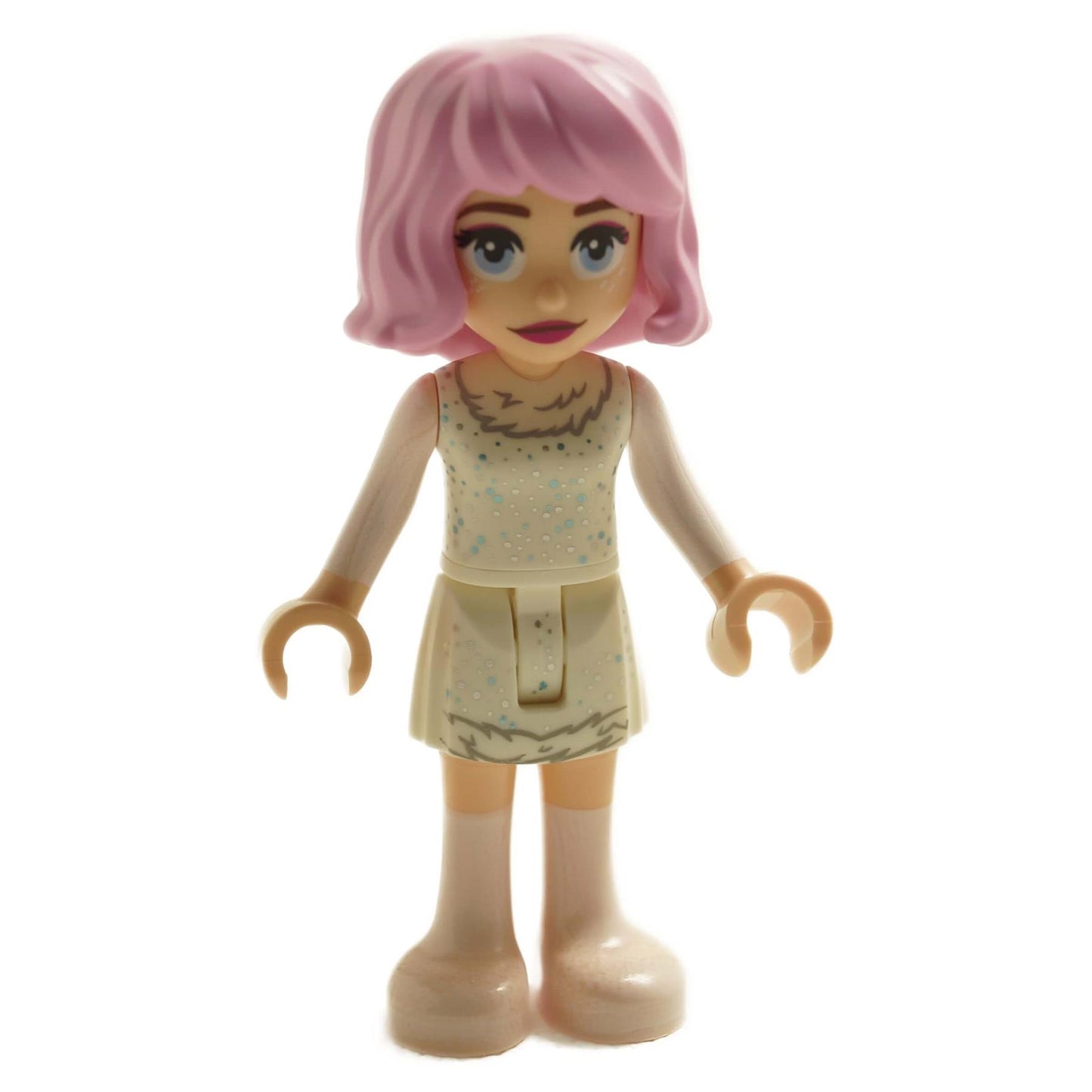 LEGO Enid Sinclair Minidoll (wed005) in her white sparkling Rave'N dance dress with pink hair.