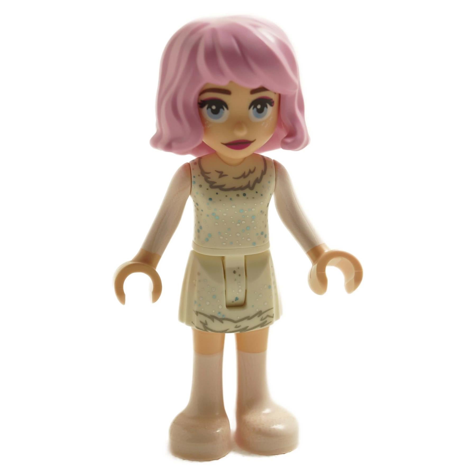 LEGO Enid Sinclair Minidoll (wed005) in her white sparkling Rave'N dance dress with pink hair.