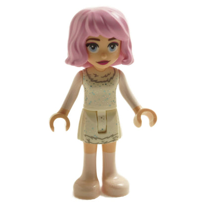LEGO Enid Sinclair Minidoll (wed005) in her white sparkling Rave'N dance dress with pink hair.