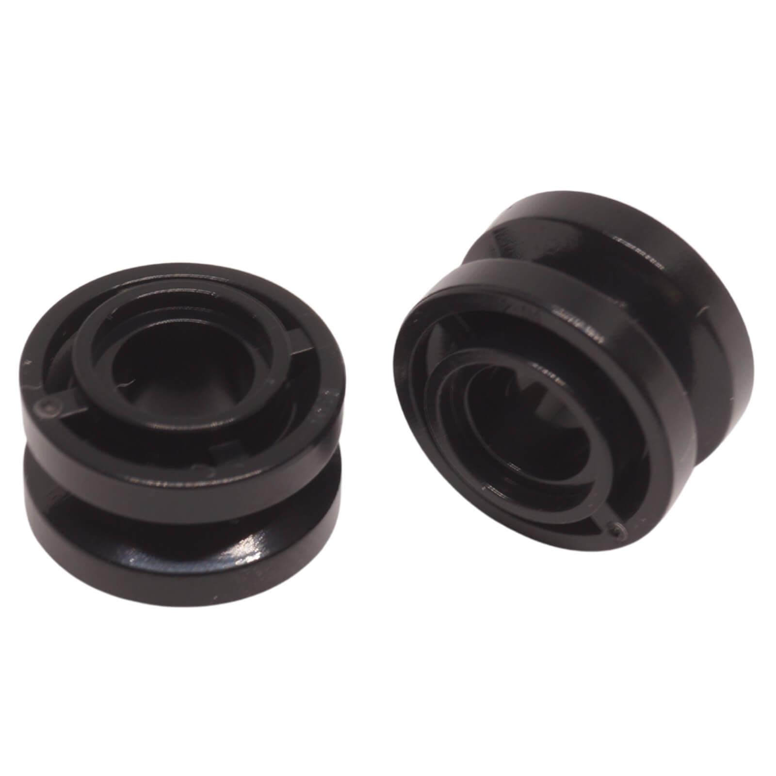 LEGO Wheel 11mm diameter x 8mm width with a center groove (Part 42610) for small vehicles and pulleys in black.