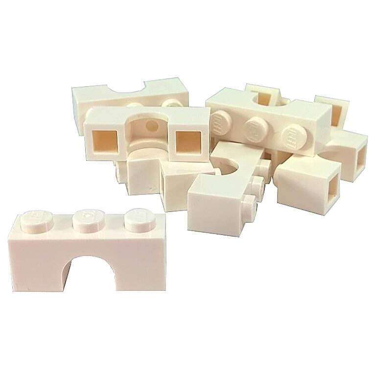 White arch 1 x 3 brick part 4490 with curved opening for LEGO® building structures
