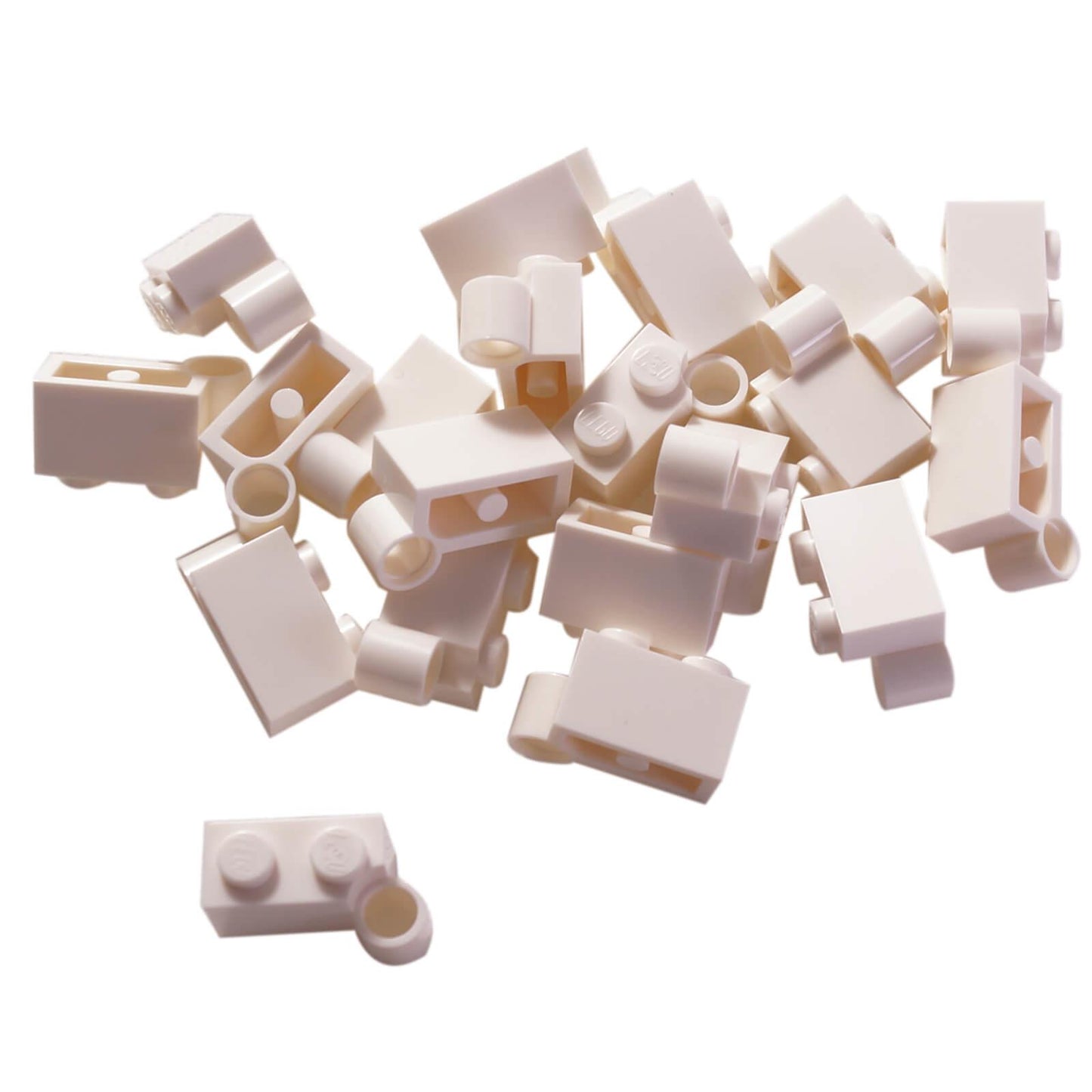 White hinge brick 1 x 4 swivel base (3831) for rotating builds, movable sections, and hinge joints
