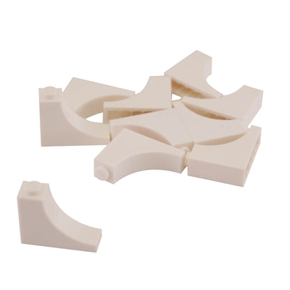 White inverted arch brick 1 x 3 x 2 for LEGO® building structures and curved details
