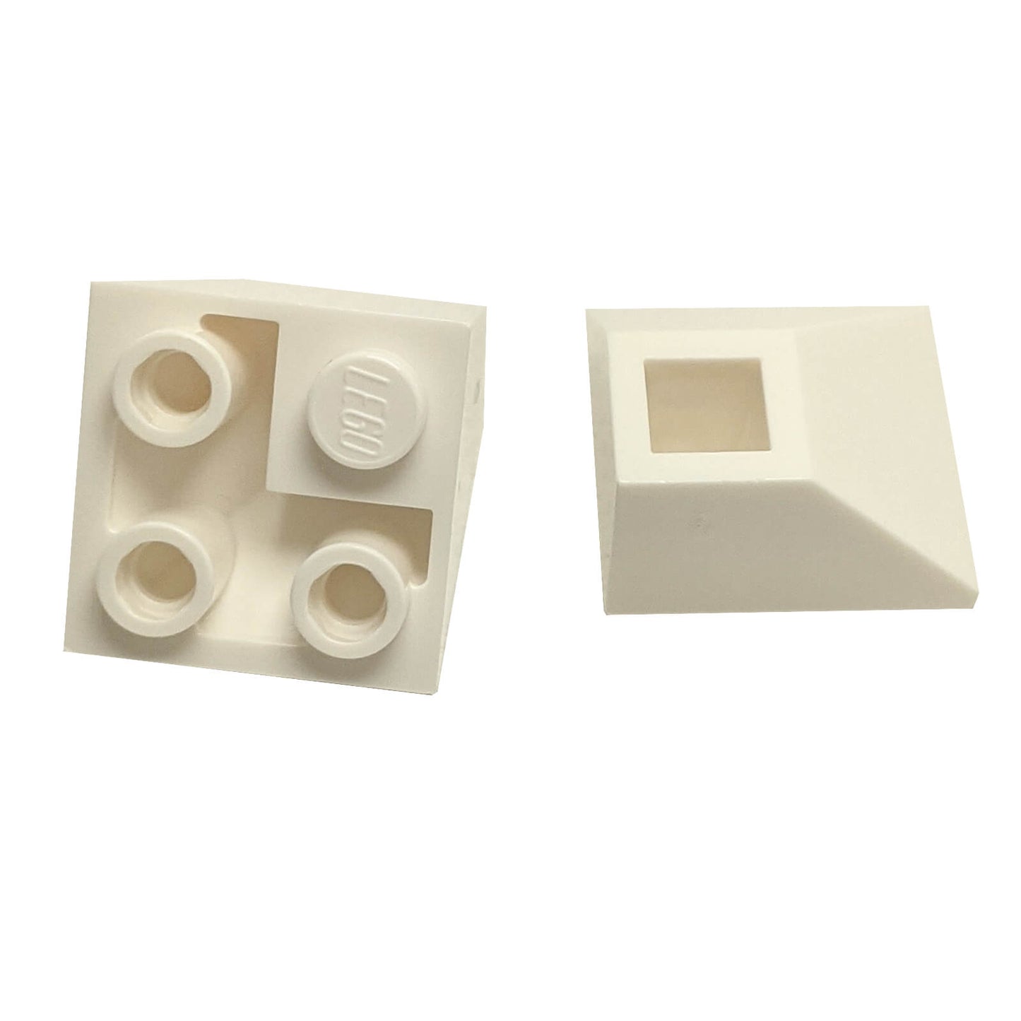 Weiß umgekehrte 45 Grad 2 x 2 doppelt konvexe Neigung für LEGO® Gebäudedetails und geneigte Strukturen
