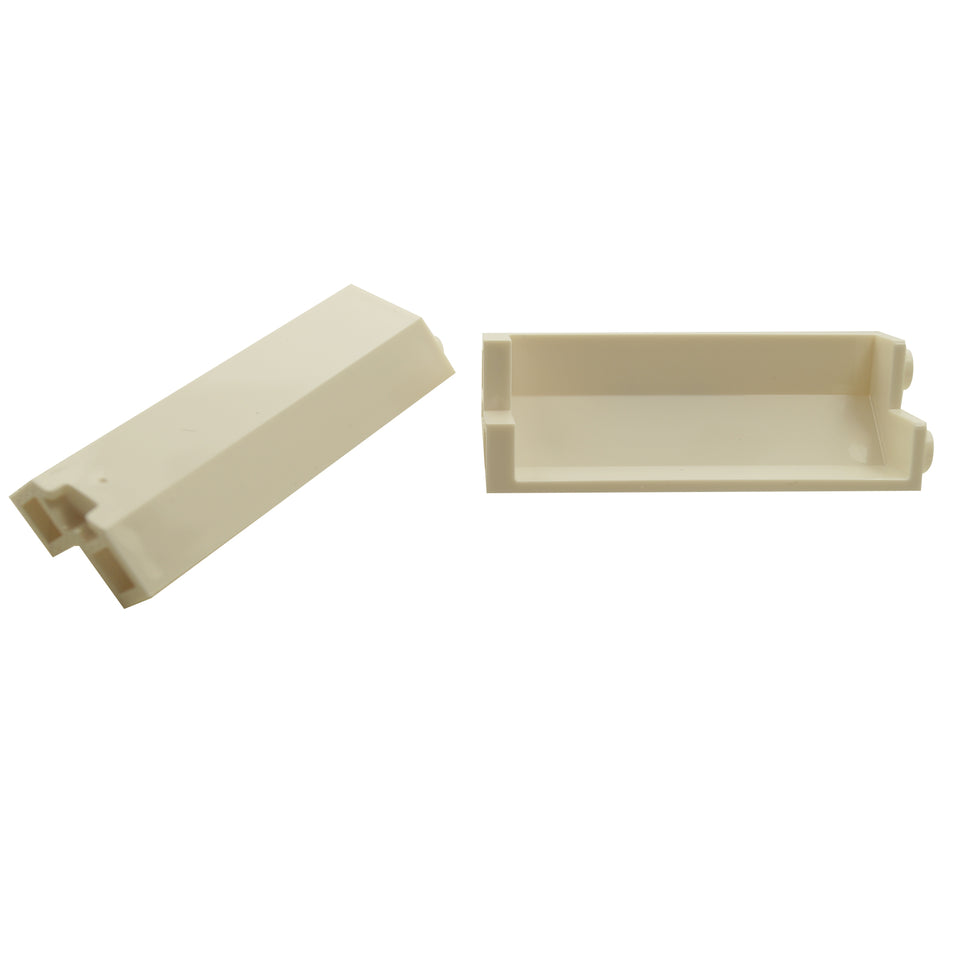White Panel 2 x 2 x 5 Corner Wall featuring tall vertical wall section with smooth outer surface and right-angle corner design