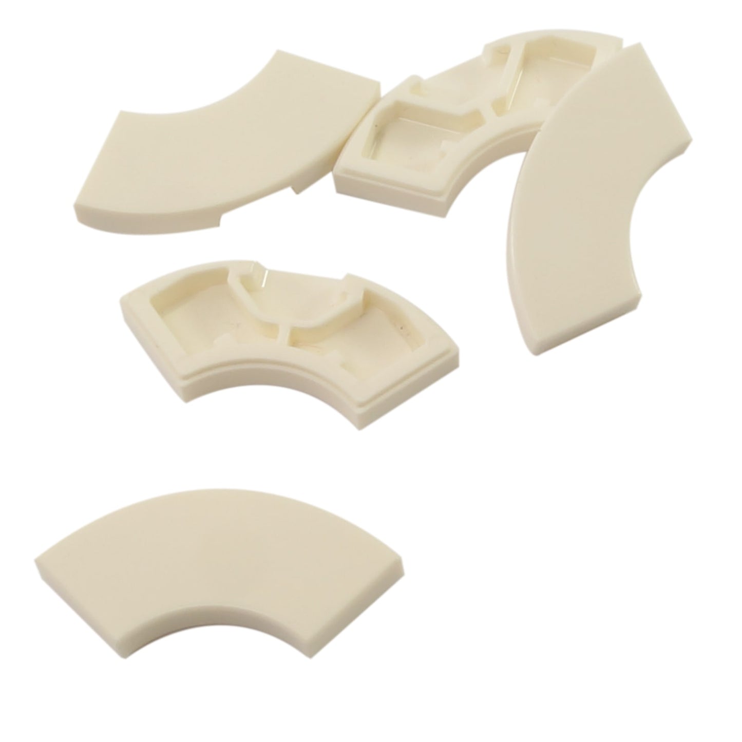 White Tile round corner 2 x 2 macaroni for curved edges, smooth corners, and clean LEGO® builds
