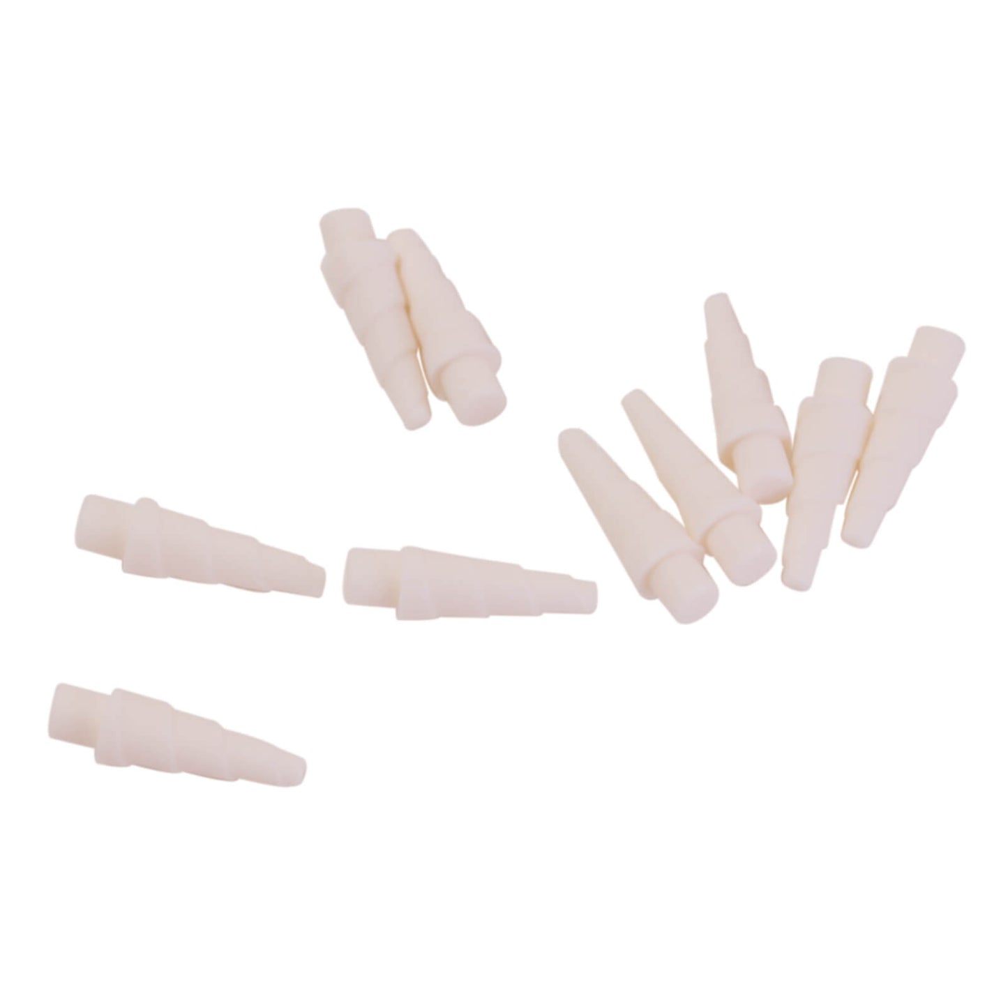 White unicorn horn accessory piece for minifigures, curved horn shape with pointed tip.
