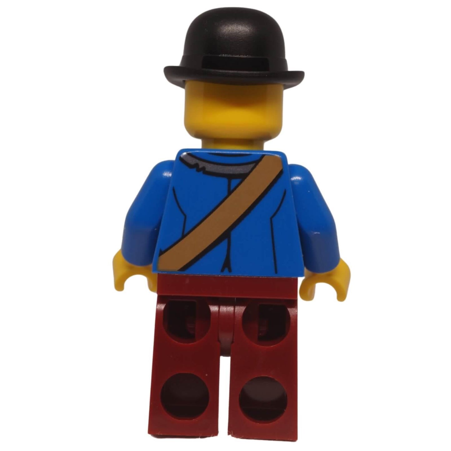 LEGO Wild West bandit minifigure bdp192 blue jacket bowler hat, back view