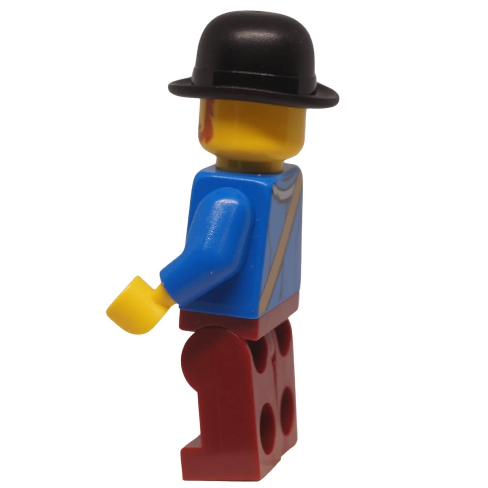 LEGO Wild West bandit minifigure bdp192 blue jacket bowler hat, side view