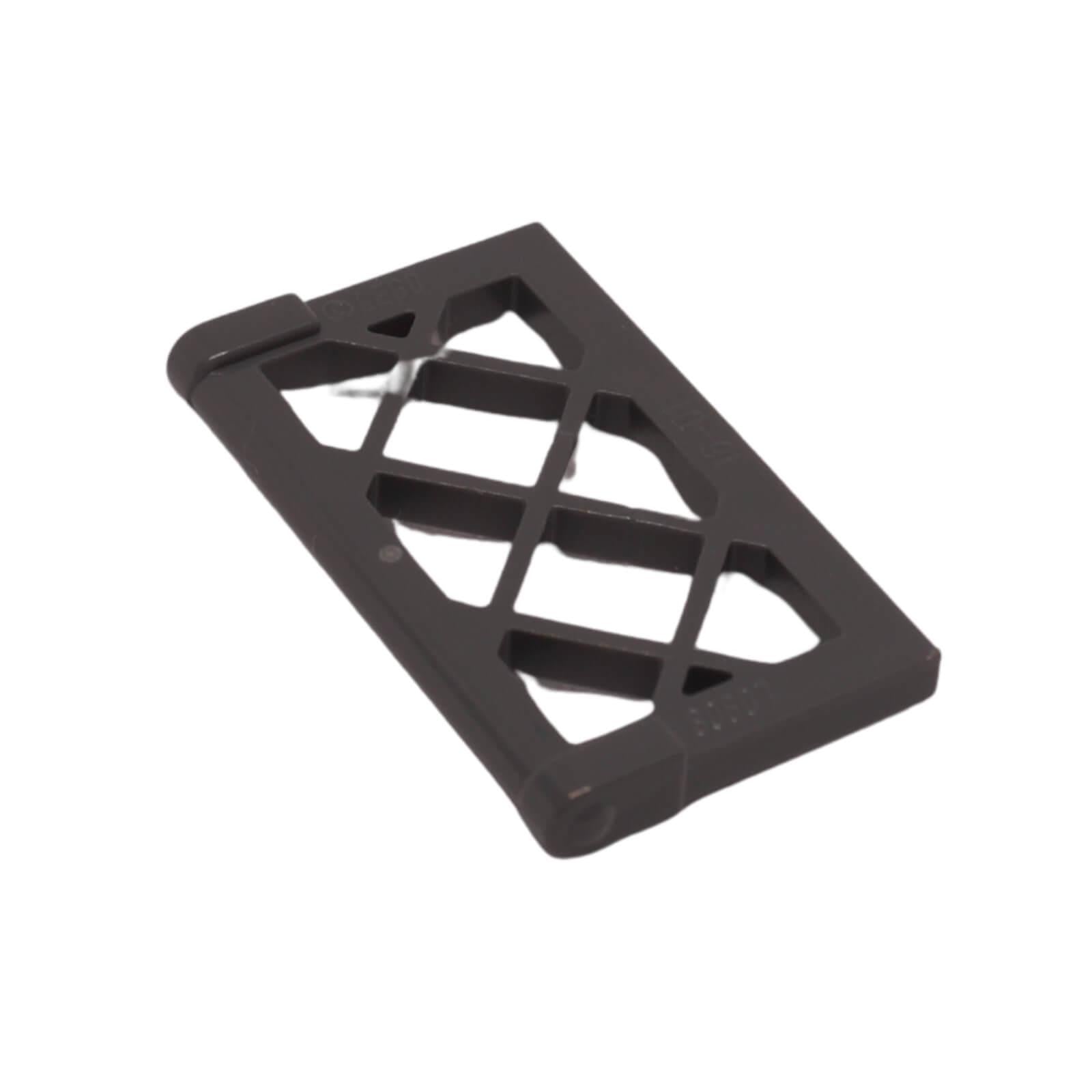 Dark bluish gray Window Pane 1 x 2 x 3 with lattice grid design and thick side tabs, part 60607