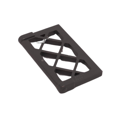 Dark bluish gray Window Pane 1 x 2 x 3 with lattice grid design and thick side tabs, part 60607