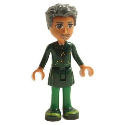 Wizard mini-doll (wck007) in dark green robe with gold moon and star details — Welcome to Emerald City 75684.