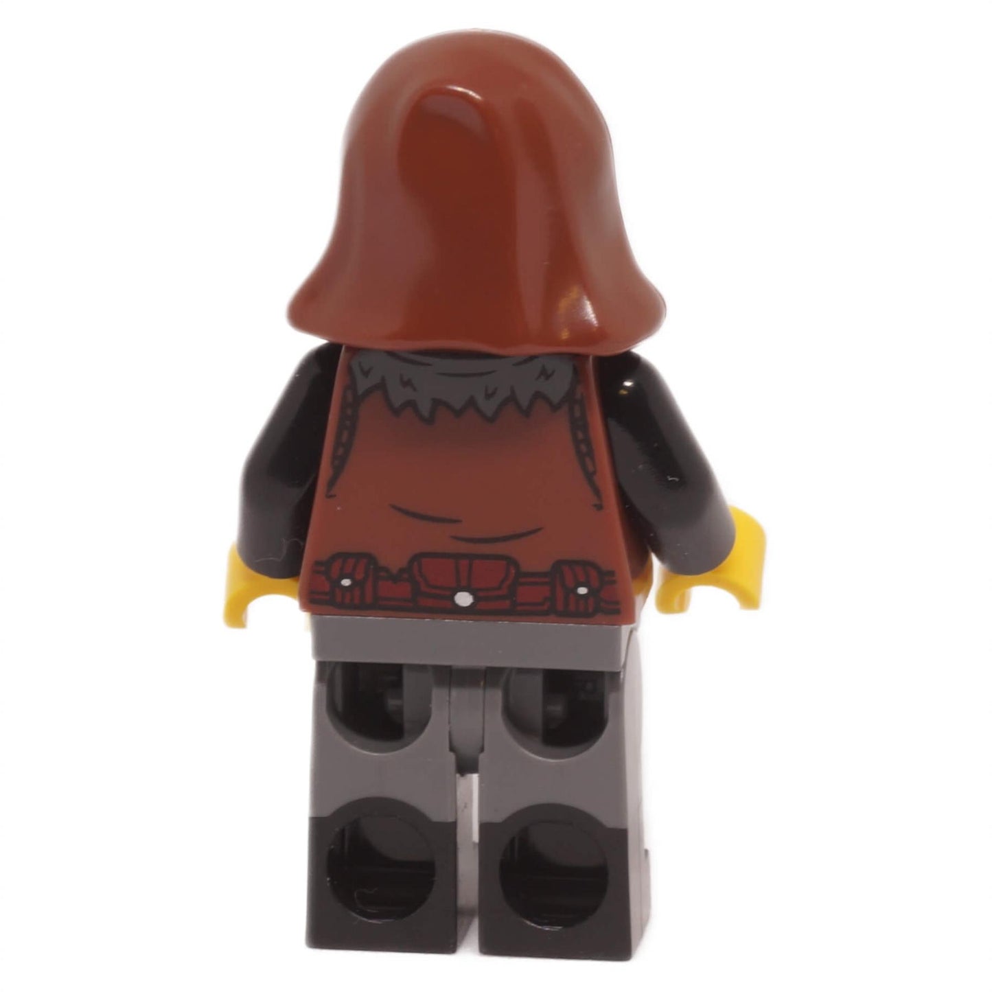 LEGO Wolfpack Male Minifigure bdp277 with Reddish Brown Hood from Outlaw Forest Den backside