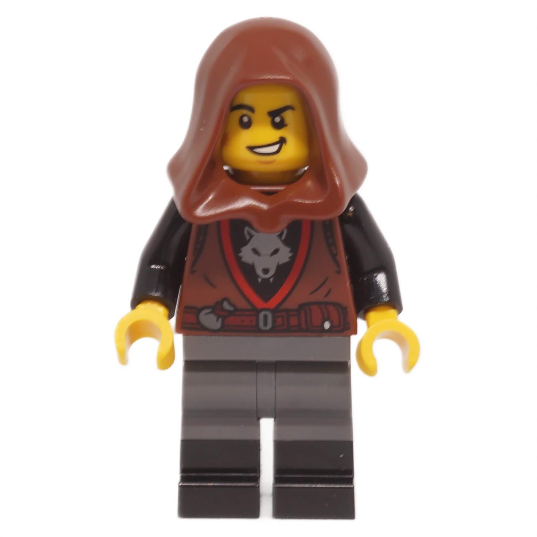LEGO Wolfpack Male Minifigure bdp277 with Reddish Brown Hood from Outlaw Forest Den