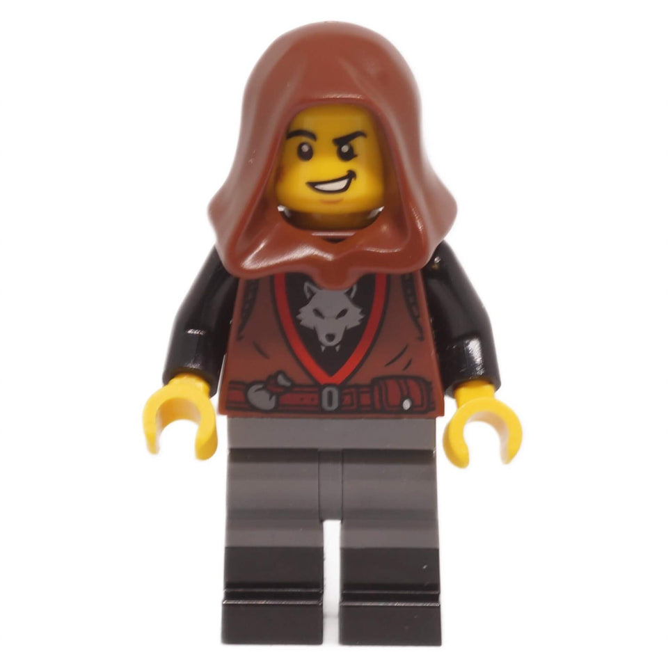 LEGO Wolfpack Male Minifigure bdp277 with Reddish Brown Hood from Outlaw Forest Den