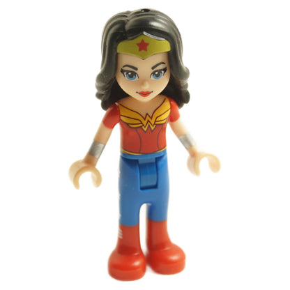 LEGO Wonder Woman mini-doll shg008 from DC Super Hero Girls with red top, blue pants and gold tiara