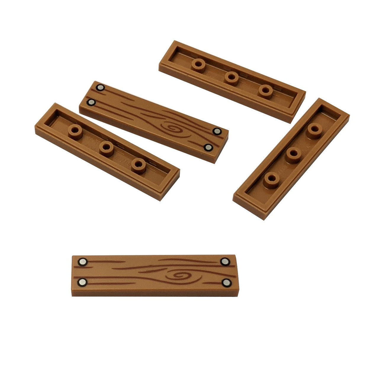 LEGO wood grain tile 1x4 with silver nails pattern 2431pb652