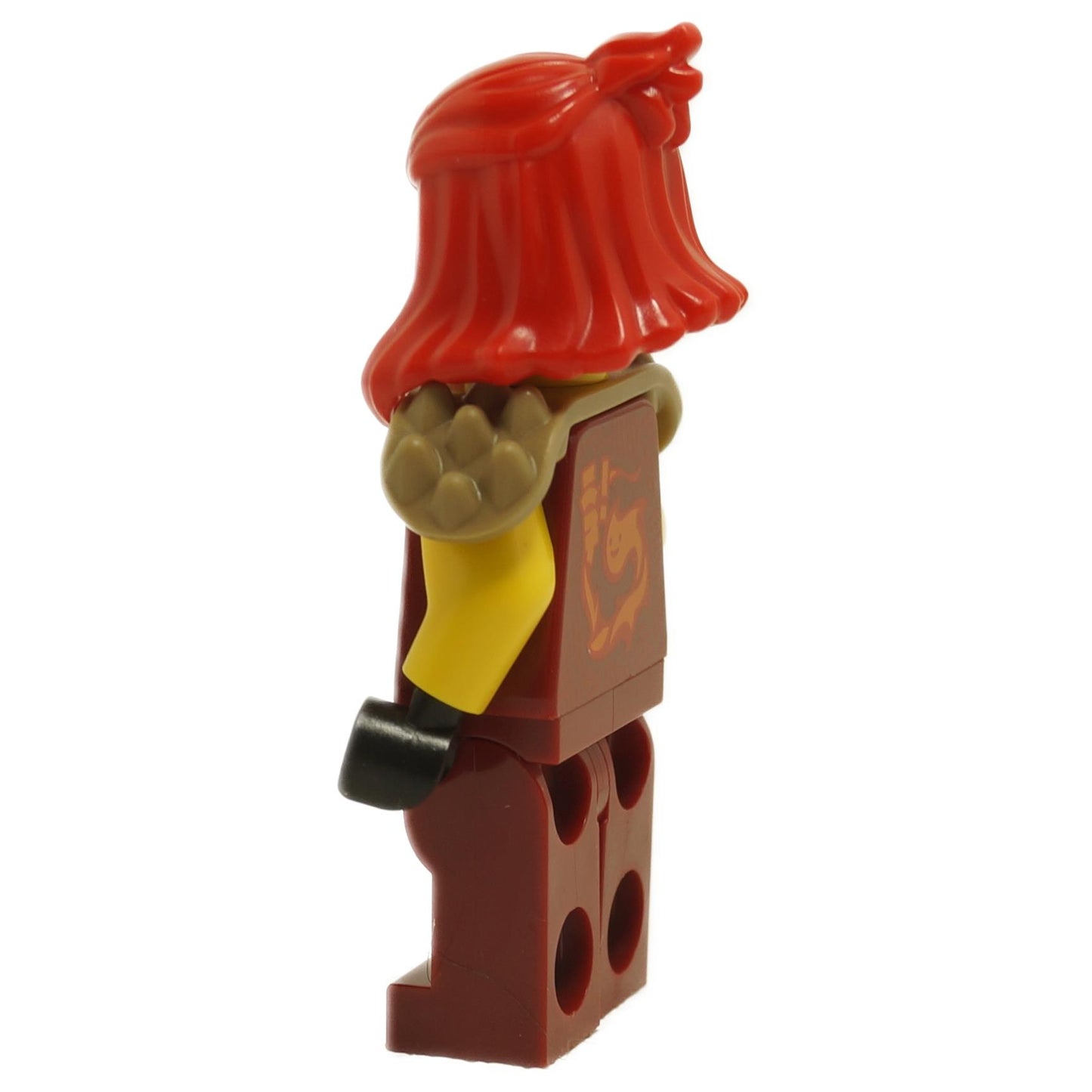 LEGO Wyldfyre minifigure dark red tunic njo0872 side view shoulder armor