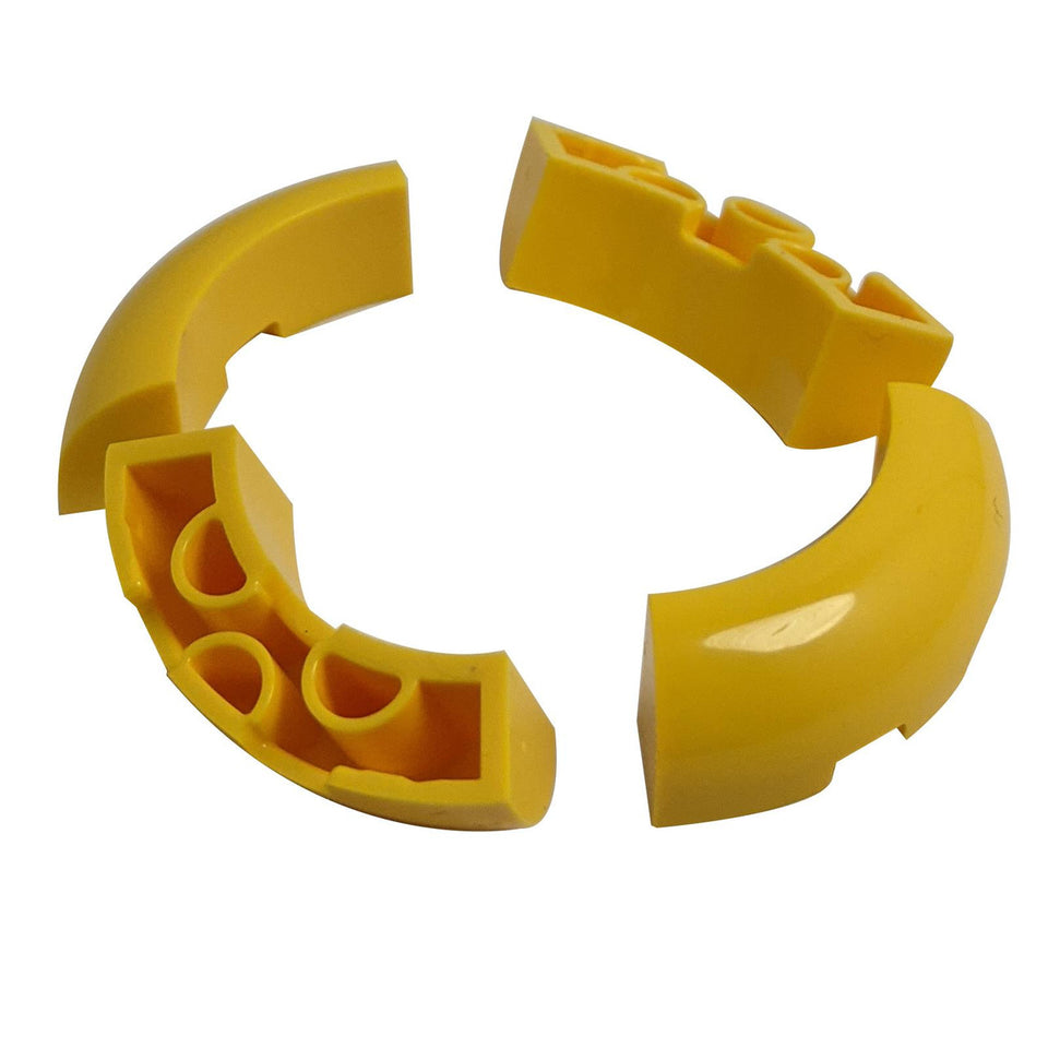 Yellow round corner brick 3 x 3 x 1 without studs for LEGO® building bases and smooth structures
