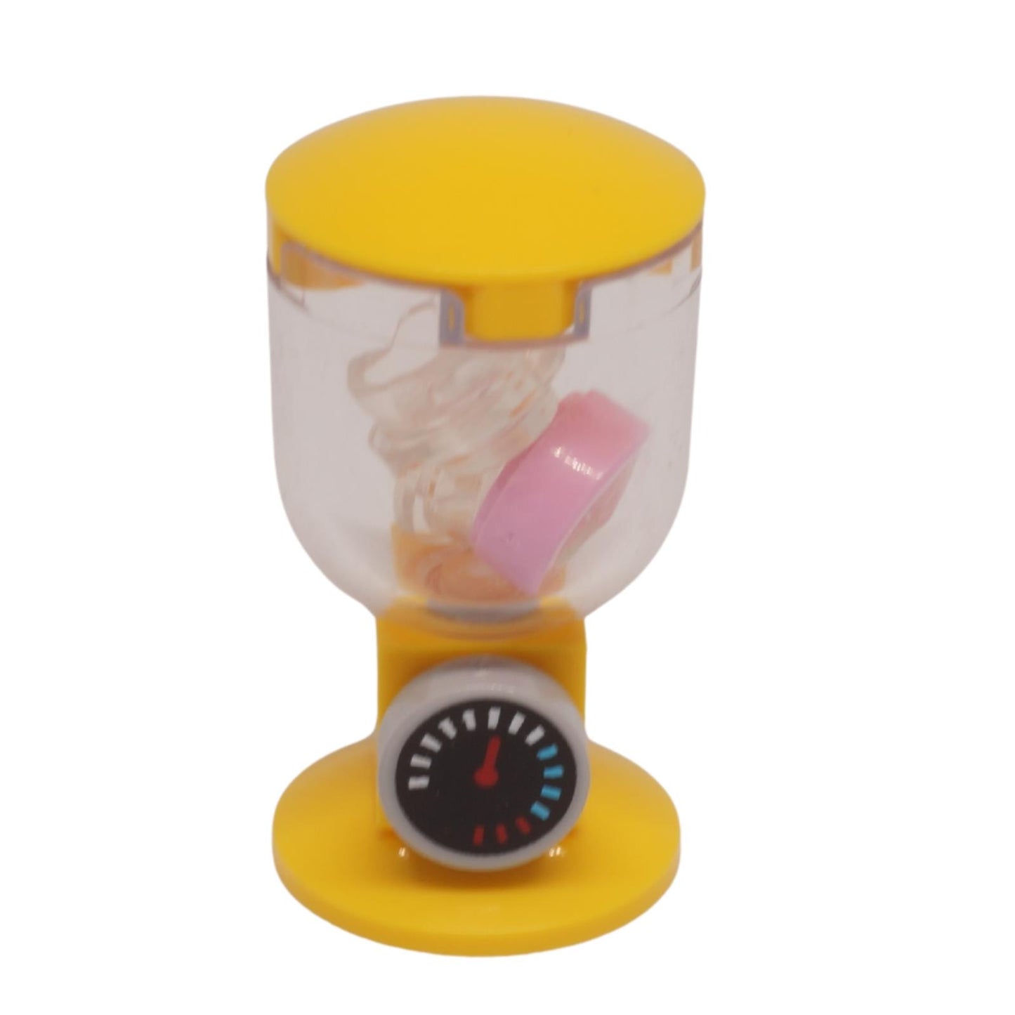 LEGO® yellow smoothie blender café accessory with transparent blender jar and printed control dial
