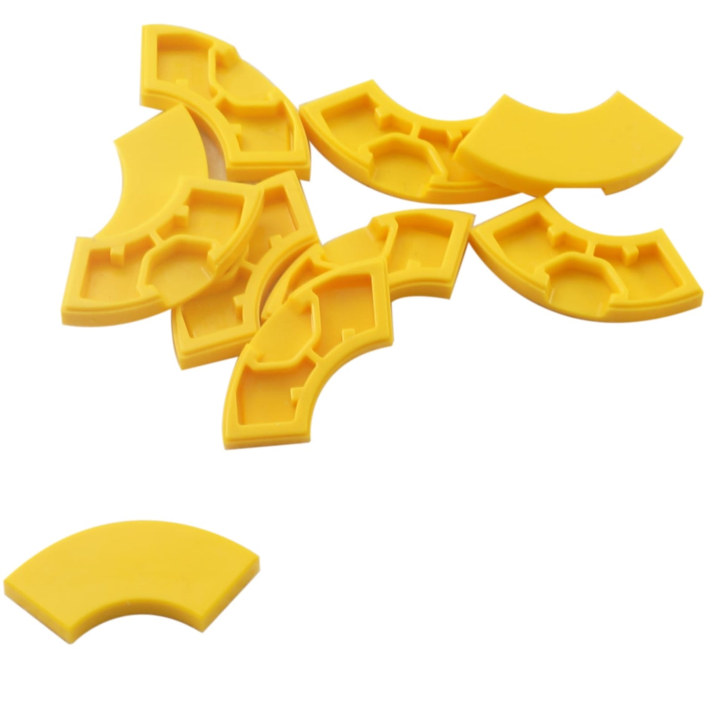 Yellow Tile round corner 2 x 2 macaroni for curved edges, smooth corners, and clean LEGO® builds

