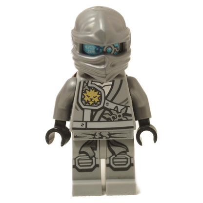 LEGO NINJAGO minifigure of Zane the Titanium Ninja in light bluish-gray armor with a scabbard.