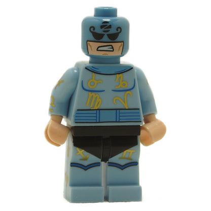 LEGO Zodiac Master coltlbm15 minifigure in light blue with yellow symbols.